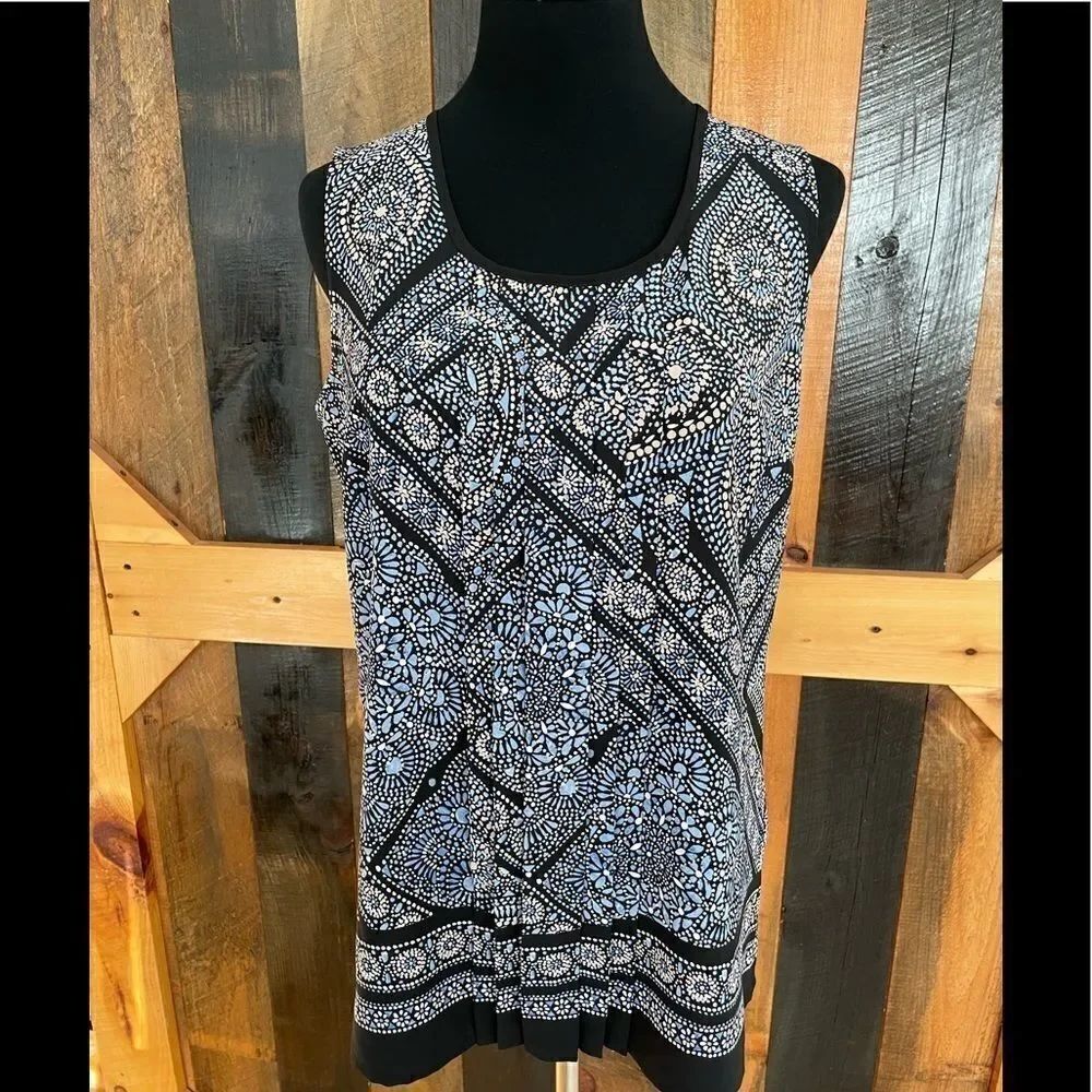 TOMMY Hilfiger sleeveless print top with soft pleats in front, size S